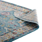 Modway - Success Médaillon vintage floral vieilli Anisah Tapis de comédie 8 pi l x 10 pi L - Bleu ivoire clair, jaune, orange-8
