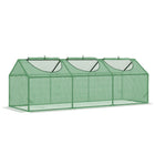 Outsunny - serre tunnel portable 71 po L x 24 po l x 24 po H avec 3 fenêtres- Serre avec une structure en tubes d’acier solide  
