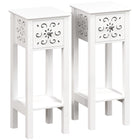 HOMCOM - Table de chevet - blanc - lot de 2-Les tables d’appoint avec tiroirs et étagères gardent les essentiels organisés 