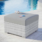Modway - Convene Terrasse extérieure Ottoman in Gris clair-Cadre en aluminium revêtu en poudre