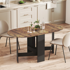 HOMCOM - Table à manger ovale rabattable gain de place pour 4 à 6 personnes - brun rustique-La longueur ajustable permet de libérer de l’espace pour des activités comme les devoirs, les loisirs créatifs ou les jeux 