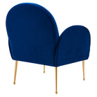 Modway - Transcend Performance Velvet Fauteuil - Marine-Glissements au pied sans marquer