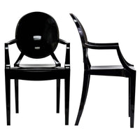 Modway - Casper Fauteuils de salle à manger Ensemble de 2 - Noir-Pour un usage extérieur/intérieur