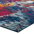 Modway - Entourage Feuillage Moderne Abstrait contemporain Tapis de 5 pi l x 8 pi L - Bleu Orange Jaune Rouge-Haute densité / Tissé à la machine