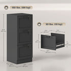 HOMCOM - Armoire de bureau verticale à 3 tiroirs - effet bois noir-Le kit anti-basculement garantit la stabilité et la sécurité des utilisateurs 
