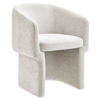 Modway - Verity Barrel Back Chenille Fauteuil à manger - Ivoire-Chaise à salle à manger à dossier en tonneau