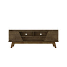 Manhattan Comfort - Meuble TV Marcus 62,99 po style Mid-Century Modern - Brun Rustique-Meuble TV autoportant de style milieu du siècle moderne pour salon et chambre
