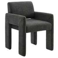 Modway - Daven Tissu Chaise de salle à manger rembourrée in Fusain-Fauteuil polyvalent pour salle à manger
