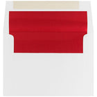 JAM Paper Enveloppes d'invitation A7 doublées d'aluminium - 5,25 x 7,25 po - Blanc avec feuille rouge - paquet de 50-Couleur : blanc avec doublure en aluminium rouge, La feuille donne à l’enveloppe une brillance naturelle