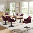 Modway - Lippa Salle à manger pivotante Performance Velvet Fauteuil - Mûrier noir-Légèrement penché en arrière