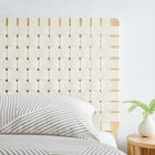 Modway - Sparta Tissage Cuir végane Tête de lit jumelée, Beige naturel-Tressage de panier en cuir végane