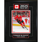 Frameworth - Connor McDavid serie classique 2025 Quatre Nations - impression encadree - 16" x 20"-Impression de hockey Equipe Canada sous licence officielle mettant en vedette Connor McDavid au tournoi des Quatre Nations 2025