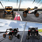 Qaba - UTV électrique 12V à batterie avec démarrage progressif - orange-Suspension à 4 roues et moteurs puissants pour une conduite fluide sur divers terrains 