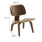 Modway - Fathom Chaise longue - Noyer-Construction en contreplaqué moulé