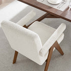 Modway - Lyra Tissu Boucle Chaise de salle à manger Ensemble de 2 - Ivoire-Rembourrage en mousse dense