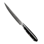 Minimal - Ensemble de couteaux à steak Damascus Black G10 de 4 pièces, service pour 4 personnes-Tranchant ultra-tranchant de 12° de chaque côté