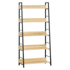 HOMCOM - Bibliothèque de rangement moderne avec étagères larges à 5 niveaux - chêne-Panneau MDF solide et tube en fer au design élégant pour des années d'utilisation stable 