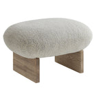 Modway - Loyal Tissu Boucle Chaise d’accent et ensemble ottoman - Chêne perlé-Épingles de pied non marquées