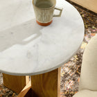 Modway - Tarin Bois d’acacia et marbre Table d’appoint - Naturel-Protège-plancher ajustables