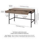 Hudson&Canal - Bureau Evans 48" - Chêne gris vieilli-Dimensions du produit : 22" L x 47,75" l x 30" H