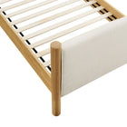 Modway - Maven Taille jumelle Tissu tapis Lit de plateforme, Chêne d’ivoire-Capacité de poids : 794 lb.