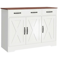 HOMCOM - Buffet de style ferme 43 po, meuble de rangement pour téléviseurs jusqu’à 50 po avec portes de grange - blanc-Un espace de rangement spacieux organise soigneusement le désordre pour un espace relaxant 