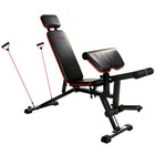 Soozier - Banc de musculation ajustable avec roues-Cette station trois-en-un permet des entraînements complets du corps pour une salle de sport à domicile économique