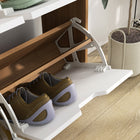 HOMCOM - Armoire à chaussures avec 4 tiroirs rabattables et étagères réglables - bois naturel-Assemblage requis 