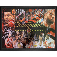 Toronto Raptors 2019 Champs par Arrigo - Toile encadree - 31" x 22"-Impression sur toile de qualité supérieure avec bordures enveloppées