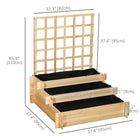 Outsunny - jardinière surélevée à 3 niveaux avec treillis pour plantes grimpantes - naturel-Structure en bois de sapin avec un revêtement de peinture protecteur, garantissant une qualité durable
