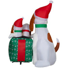 GEMMY - Scène de famille de chiens gonflable de Noël - 168 cm-Se gonfle automatiquement en quelques secondes et se dégonfle pour un rangement facile