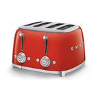 SMEG - Grille-pain 4 tranches 4x4 - rouge-Fentes larges avec centrage automatique, pour des tranches de différentes épaisseurs
