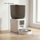 PawHut - Distributeur automatique de nourriture pour chat 8L avec caméra, WiFi 2,4G, contrôle intelligent via application-Capacité de 32 tasses/8L stockant suffisamment de nourriture sèche pour nourrir vos animaux pendant plusieurs jours
