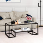 Hudson&Canal - Table basse rectangulaire Athena 45" L - Bronze noirci-Une finition en bronze noirci fabriquée à la main est appliquée sur le cadre en acier