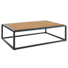 Modway - Stance Terrasse extérieure Aluminium Table basse - Grey Natural-Table basse extérieure contemporaine