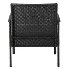 Manhattan Comfort - Ensemble de conversation moderne Noli pour patio, 4 personnes, avec table basse - Noir et gris - Ensemble de 4-Garantie limitée du fabricant de 30 jours