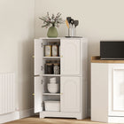 HOMCOM - Armoire de cuisine moderne à 4 niveaux 43 po - blanc-Deux armoires à deux niveaux maximisent l’espace de rangement 