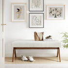 Modway - Lyra 47" Boucle Tapis Banc - Boucle ivoire-Rubberwood Legs
