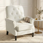 HOMCOM - Fauteuil d’appoint moderne mi-siècle avec assise épaisse rembourrée pour chambre - blanc crème-Tissu respirant aspect lin qui vous garde au frais et à l’aise pendant des heures    
