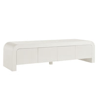 Modway - Waterflute 68 po cannelé Meuble TV, Blanc mat-Meuble TV cannelé à 4 portes