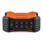 ECOXGEAR EcoEdge Plus Haut-parleur étanche à LED Bluetooth-Orange-Bouton EcoTalk pour une activation facile de Siri et de l'assistant vocal OK Google