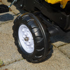 Aosom - Camion à benne basculante jouet à pédales, tracteur à chargeur frontal - jaune-Remorque amovible pour plus de plaisir 