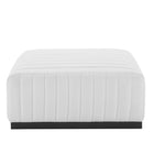 Modway - Conjure Chenal Touffé Tissu rembourré Ottoman - Noir Blanc-Tissu d’ameublement