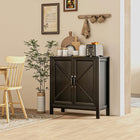 HOMCOM - Armoire de rangement de cuisine style ferme 31,5 po L - noir-Étagère réglable pour s'adapter à des objets de tailles diverses 