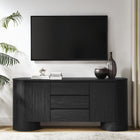 Modway - Duval 71" arrondi Armoire de rangement de buffet - Noir-Tiroirs à glissement complet