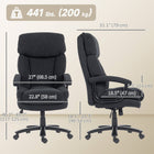 HOMCOM - Fauteuil de bureau grand format pour la maison - capacité de 450 lbs - noir-La hauteur du siège est réglable grâce à un vérin à gaz de classe 3 sécurisé 