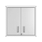 Manhattan Comfort - Armoire de garage moderne Fortress 30" - Blanc-Armoire de garage murale texturée à forme de diamant flottant