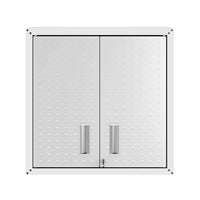 Manhattan Comfort - Armoire de garage moderne Fortress 30" - Blanc-Armoire de garage murale texturée à forme de diamant flottant