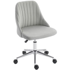 Vinsetto - Fauteuil de bureau vanité avec roulettes pivotantes - gris-Le design aux lignes courbes avec une assise épaisse offre un confort supplémentaire