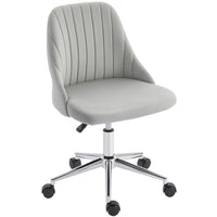 Vinsetto - Fauteuil de bureau vanité avec roulettes pivotantes - gris-Le design aux lignes courbes avec une assise épaisse offre un confort supplémentaire